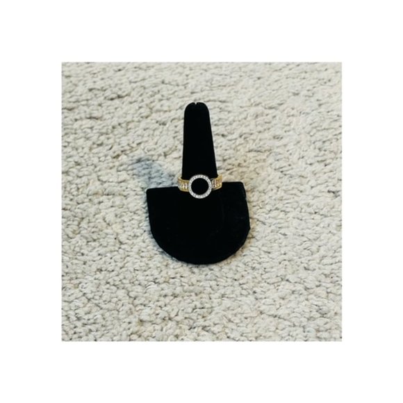 Gold Plated Onyx Gemstone Ring. NWOT - Picture 2 of 4